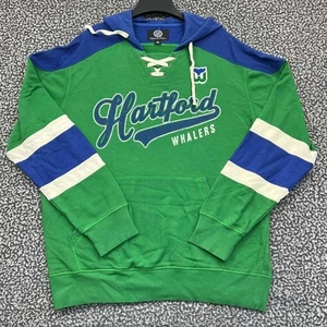 Hartford Whalers Hoodie Men Large Green Blue G-III NHL Pullover Long Sleeve L - Picture 1 of 6