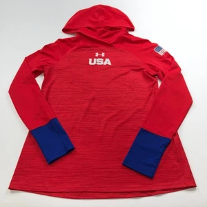 Under Armour USA Women's LG Long Sleeve Running Training Hoodie Pullover MINT - Picture 1 of 11