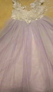 Flower Girl Dress Lavender And White Size 5/6 Read - Picture 1 of 19