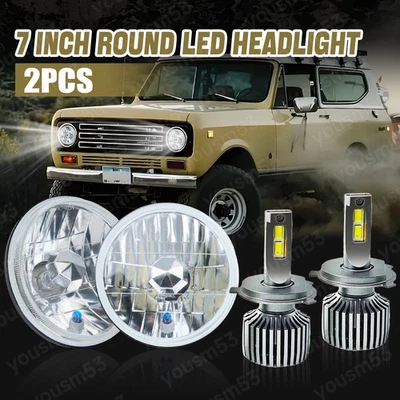 Lente de faros LED redondos de 7 pulgadas y bombillas H4 para Ford Deluxe 1939-1951 Foto 1 de 4