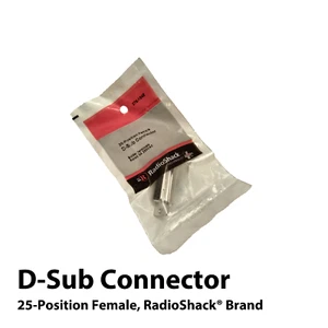 D-Sub Connector, 25-Pos Female, RadioShack®, Solder Terminals Rated 3A 250VAC - Picture 1 of 4