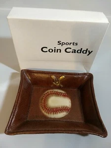 Sports Coin Caddy TRINKET DISH Bowl BASEBALL 7 in x 5.5 in x 1.5 in - Picture 1 of 4
