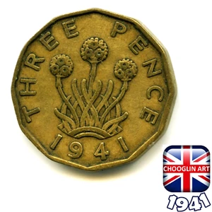 A BRITISH 1941 GEORGE VI THREEPENCE coin, 84 Years Old! - Picture 1 of 2