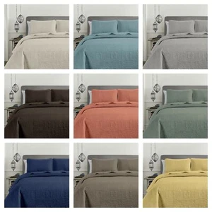 Chezmoi Collection Set Copriletto Oversize 3 Pezzi, Trapuntato Pinsonico - Foto 1 di 21