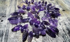 Natural Amethyst Nuggets,  10-41x5-12x2-7mm, Free Post OZ - Picture 1 of 4