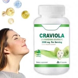 GRAVIOLA ( SOURSOP ) EXTRACT 2000mg 90 Capsules- - Bild 1 von 7