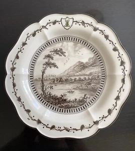 Wedgwood Frog Service 8 7/8” Plate Queen’s Ware View Of Dereentwater Genius Coll - Picture 1 of 10