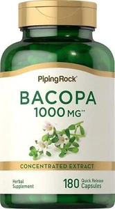 Bacopa Monnieri 1000 Mg Brahmi Leaf Brain Memory Boost Stress Prevent, 180 Caps - Picture 1 of 24