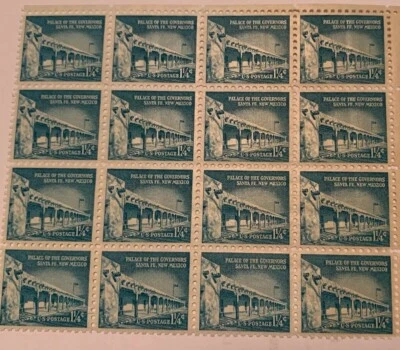 1960 1-1/4c Palace of the Governors FDC US Postage Stamp 16 New Stamp Sheet - Image 1 of 3