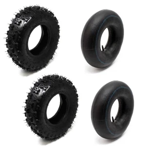2 Pneus Roues Gomme De Mini Quad Mesure 4x10-6 + 2 Chambres À Air De 6 - Bild 1 von 13