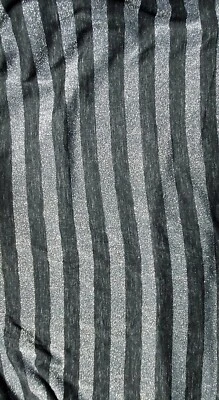 Rayon Blend Silver, Grey & Black Striped Knit Fabric  2 yds X 60" - Image 1 of 4