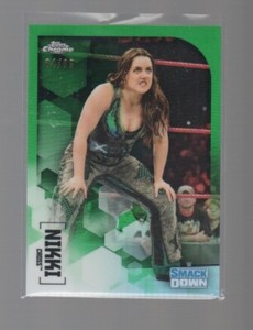 NIKKI CROSS 2020 TOPPS WWE CHROME GREEN REFRACTOR CARD #46  /99