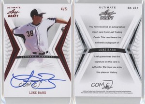 2012 Leaf Ultimate Draft Red /5 Luke Bard #BA-LB1 Auto