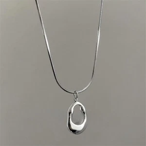 Irregular Hollow Water Drop Necklace Women Girls Versatile Simple Clavicle Chain - Picture 1 of 5