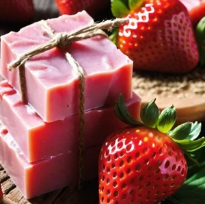 Strawberry Handmade Organic Soap Bar Natural Oil Wonderful Scent Premium Body - Picture 1 of 9