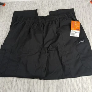 Landau Women's Cargo Scrub Pants 2XLarge Petite Black Classic Fit Workwear - Picture 1 of 12