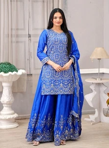 Salwar Kameez Party Wear Indian Pakistani Designer Wedding Bollywood Dress suit - Picture 1 of 8