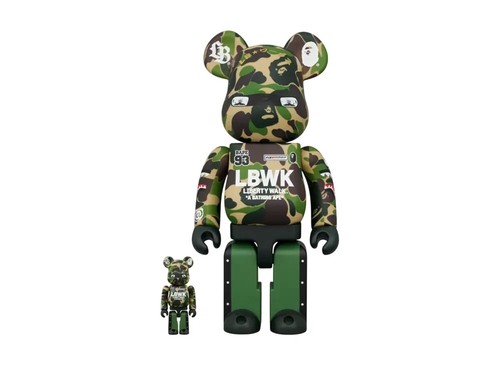 A BATHING APE (BAPE) BE@RBRICK LBWK BAPE 100% & 400% Set Medicom Giocattolo Liberty Walk A Bathing Ape