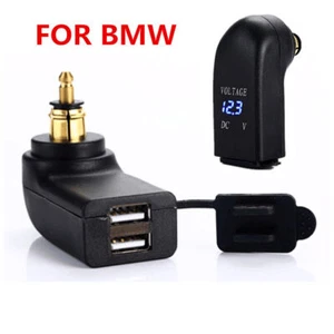 USB Ladegerät Spannungsanzeige Voltmeter für BMW Motorrad DIN EU Hella Stecker - Picture 1 of 11