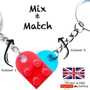 Heart Keyring Keychain|Mix & Match| LEGO Compatible bricks|Your Own Colour - Picture 1 of 6