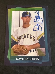 Dave Baldwin Signed Milwaukee Brewers Custom Card Auto Autograph Baseball COA