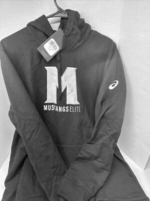 Sudadera con capucha de entrenamiento de vellón de práctica Asics Mustangs Elite grande negra S161A055 Foto 1 de 4