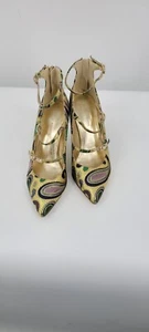 Marc Fisher Women Heel 7 Gold Pump Slip On Paisley Stiletto High (3-3.9 in) - Picture 1 of 8
