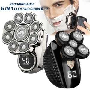 Men's Electric Beard Shaver Trimmer Razor Rechargeable Hair Shaving Wet & Dry - Picture 1 of 42
