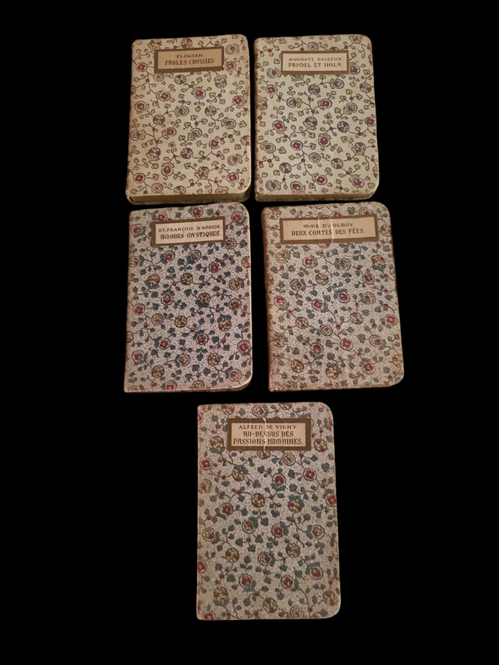 Early 1900s Set Of Five Miniature (3.4” x 2.25”) French Books - Image 1 of 4