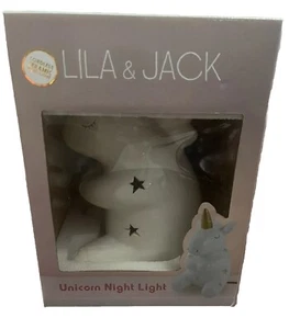 Lila & Jack ~ Cordless White Ceramic Unicorn Night Light ~ NEW - Picture 1 of 2