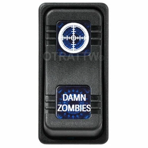 OTRATTW Carling Tech Contura X Rocker Switch, Polaris, DAMN ZOMBIES, BLUE LENS - Picture 1 of 4