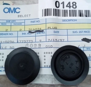 OMC EVINRUDE JOHNSON AIR SILENCER PLUG PN# 316074, 0316074 SOLD INDIVIDUALLY - Picture 1 of 1