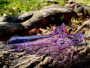 Purple Unicorn Head Tobacco Glass Pipe(Handmade).Thick Glass - Picture 1 of 6