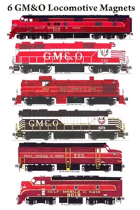 Locomotoras Gulf Mobile y Ohio 6 imanes Andy Fletcher - Imagen 1 de 1