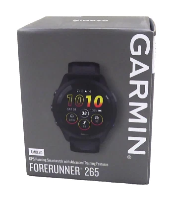 Garmin Forerunner 265 46mm GPS Running Sports Smart Watch Black (010-02810-00) - Image 1 of 3