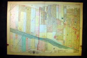 Detroit Plat Map 1915 Michigan Avenue Livernois Military Central RR Dix Baist - Picture 1 of 9