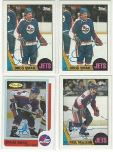 1986-87 O-Pee-Chee #256 Doug Smail Signed Hockey Card Winnipeg Jets