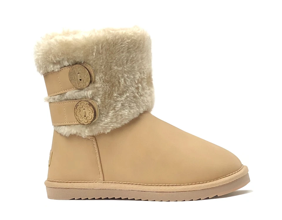 New Kids Boots Toddler Girls Stylish Button PU Fashion Shoe- - Image 1 of 1