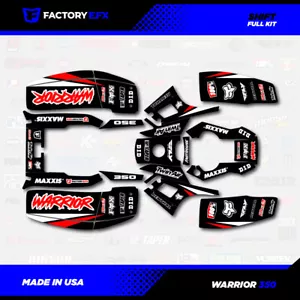 Black Red Shift Racing Graphics kit fits Yamaha Warrior 350 87-04 electric start - Foto 1 di 2