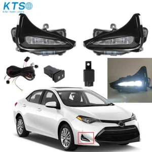 Pair LED Daytime Running Fog Lights KIT For 2017- 2019 Toyota Corolla L LE XLE - Picture 1 of 14