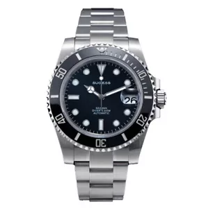 SUGESS S421 Sub Automatico Acciaio Nero Datario Zaffiro Orologio Uomo - Foto 1 di 4