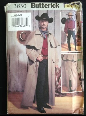Pattern Butterick 3830, men’s cosplay cowboy costume, rancher, XS-M - Image 1 of 3
