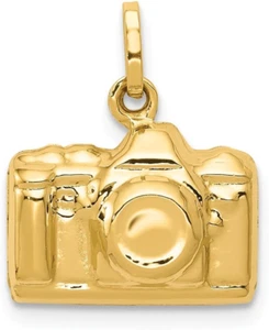 14K 3-D Polished Camera Charm, 14 Kt Yellow Gold - Picture 1 of 1