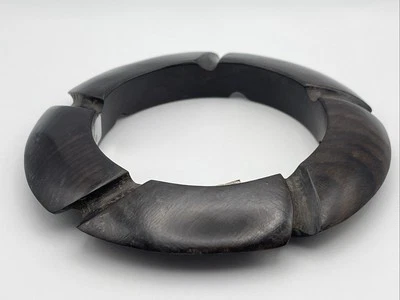 Brazalete Brazalete Unisex Madera Ébano Natural Hecho en India Foto 1 de 4