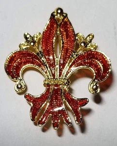 Kleine G F & 800 Silber Fleur-De-Lis Anstecknadel - Bild 1 von 10
