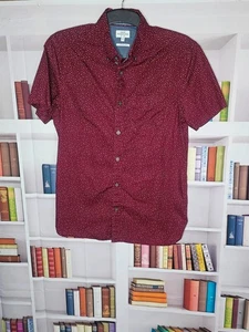 Next Burgundy Short Sleeve Shirt - Size M - 100% Cotton - Picture 1 of 4