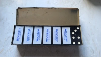 Woodbine Cream Domino’s In an Advertisement Metal Tin Good Condition - Image 1 of 4