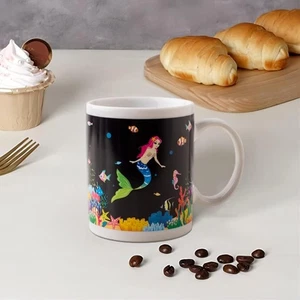 Taza que cambia de color sirena-taza de cerámica sensible al calor de 12 OZ-taza de café mágica nueva - Imagen 1 de 7