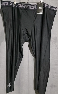 Under Armour Mens 5XL HeatGear Armour 2.0 3/4 Leggings Compression Black NEW - Image 1 of 4