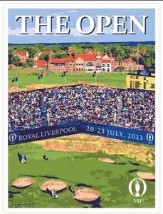 Lee Wybranski Limited Edition 2023 British Open Poster Royal Liverpool Golf Club - Picture 1 of 2